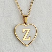 Wholesale Cute Sweet Letter Titanium Steel Plating Inlay Shell Pendant Necklace sku image 54