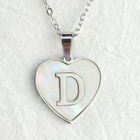 Wholesale Cute Sweet Letter Titanium Steel Plating Inlay Shell Pendant Necklace sku image 6