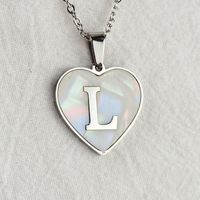 Wholesale Cute Sweet Letter Titanium Steel Plating Inlay Shell Pendant Necklace sku image 14
