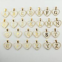 Wholesale Cute Sweet Letter Titanium Steel Plating Inlay Shell Pendant Necklace sku image 2