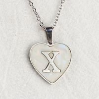Wholesale Cute Sweet Letter Titanium Steel Plating Inlay Shell Pendant Necklace sku image 26