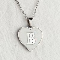 Wholesale Cute Sweet Letter Titanium Steel Plating Inlay Shell Pendant Necklace sku image 4