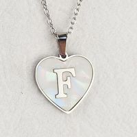 Wholesale Cute Sweet Letter Titanium Steel Plating Inlay Shell Pendant Necklace sku image 8