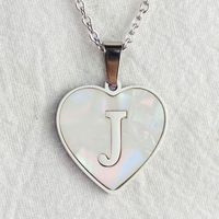 Wholesale Cute Sweet Letter Titanium Steel Plating Inlay Shell Pendant Necklace sku image 12