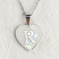 Wholesale Cute Sweet Letter Titanium Steel Plating Inlay Shell Pendant Necklace sku image 20
