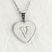 Wholesale Cute Sweet Letter Titanium Steel Plating Inlay Shell Pendant Necklace sku image 24