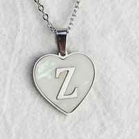 Wholesale Cute Sweet Letter Titanium Steel Plating Inlay Shell Pendant Necklace sku image 28
