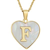 Wholesale Cute Sweet Letter Titanium Steel Plating Inlay Shell Pendant Necklace main image 3