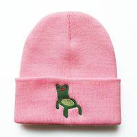 Unisex Cartoon Style Basic Frog Embroidery Crimping Wool Cap main image 4