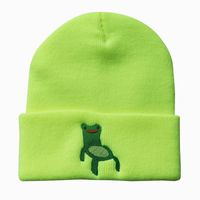 Unisex Cartoon-stil Basic Frosch Stickerei Crimpen Wollmütze sku image 4