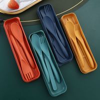 Casual Solid Color Wheat Straw Tableware 1 Set main image 3