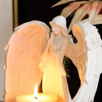 Christmas Vintage Style Simple Style Angel Resin Candlestick main image 4