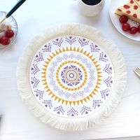 Baroque Style Solid Color Jute Placemat 1 Piece sku image 27