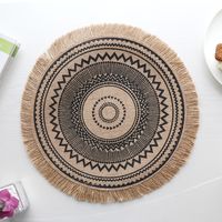 Baroque Style Solid Color Jute Placemat 1 Piece sku image 34