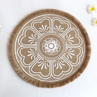 Baroque Style Solid Color Jute Placemat 1 Piece sku image 36