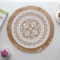 Baroque Style Solid Color Jute Placemat 1 Piece sku image 33