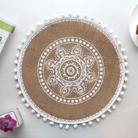 Baroque Style Solid Color Jute Placemat 1 Piece sku image 15