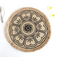 Baroque Style Solid Color Jute Placemat 1 Piece sku image 37