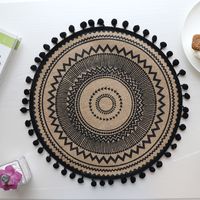 Baroque Style Solid Color Jute Placemat 1 Piece sku image 10