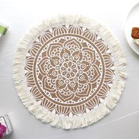 Baroque Style Solid Color Jute Placemat 1 Piece sku image 28