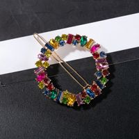 Simple Style Classic Style Color Block Alloy Inlay Rhinestones Hair Clip main image 5