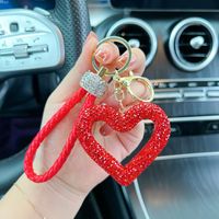 Cute Sweet Heart Shape Clay Plating Inlay Rhinestones Women's Keychain sku image 1