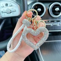 Cute Sweet Heart Shape Clay Plating Inlay Rhinestones Women's Keychain main image 4