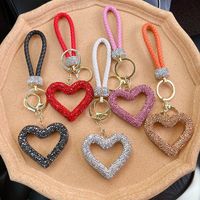 Cute Sweet Heart Shape Clay Plating Inlay Rhinestones Women's Keychain main image 1