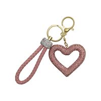 Cute Sweet Heart Shape Clay Plating Inlay Rhinestones Women's Keychain main image 3