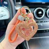 Cute Sweet Heart Shape Clay Plating Inlay Rhinestones Women's Keychain sku image 4