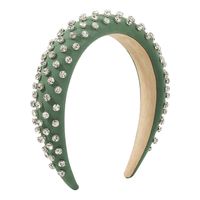Simple Style Commute Color Block Solid Color Cloth Handmade Inlay Rhinestones Hair Band sku image 2