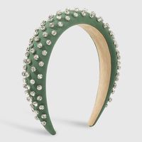 Simple Style Commute Color Block Solid Color Cloth Handmade Inlay Rhinestones Hair Band main image 5