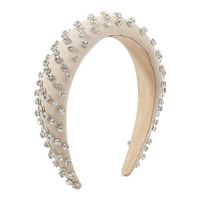 Simple Style Commute Color Block Solid Color Cloth Handmade Inlay Rhinestones Hair Band sku image 6