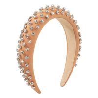 Simple Style Commute Color Block Solid Color Cloth Handmade Inlay Rhinestones Hair Band sku image 4