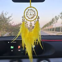 Simple Classique Cristal Pierre Multicolore Plume Dreamcatcher Voiture Intérieur Charmes sku image 2