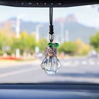 Simple Multi-color Transparent Geometric Pattern Crystal Car Interior Car Air Conditioning Vent Perfume Bottle Hanging Ornaments sku image 10