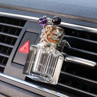 Simple Multi-color Transparent Geometric Pattern Crystal Car Interior Car Air Conditioning Vent Perfume Bottle Hanging Ornaments sku image 5