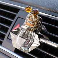 Simple Multi-color Transparent Geometric Pattern Crystal Car Interior Car Air Conditioning Vent Perfume Bottle Hanging Ornaments sku image 3