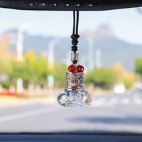 Simple Multi-color Transparent Geometric Pattern Crystal Car Interior Car Air Conditioning Vent Perfume Bottle Hanging Ornaments sku image 12
