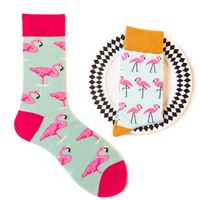 Unisex Casual Animal Star Flamingo Cotton Crew Socks A Pair main image 3