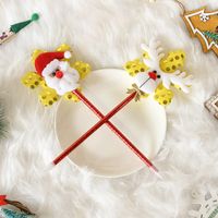 1 Piece Santa Claus Snowman School Children's Day Christmas Wood Cute Ballpoint Pen main image 1