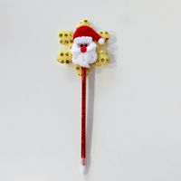 1 Piece Santa Claus Snowman School Children's Day Christmas Wood Cute Ballpoint Pen sku image 3