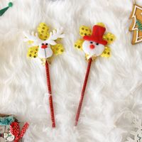 1 Piece Santa Claus Snowman School Children's Day Christmas Wood Cute Ballpoint Pen main image 2