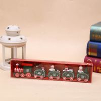 Christmas Cute Pastoral Christmas Tree Train Snowman Wood Indoor Party Festival Ornaments main image 5