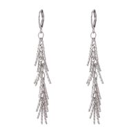 1 Pair Simple Style Printing Solid Color Tassel Plating Copper Alloy Drop Earrings main image 5