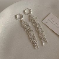 1 Pair Simple Style Printing Solid Color Tassel Plating Copper Alloy Drop Earrings main image 4