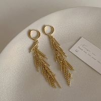 1 Pair Simple Style Printing Solid Color Tassel Plating Copper Alloy Drop Earrings main image 2