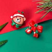 1 Pair Cute Christmas Tree Santa Claus Gingerbread Plating Arylic Ear Studs sku image 1