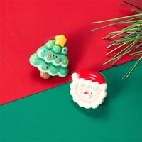 1 Par Lindo Árbol De Navidad Papá Noel Pan De Jengibre Enchapado Arílico Pendientes sku image 9