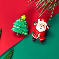 1 زوج جذاب شجرة عيد الميلاد بابا نويل خبز الزنجبيل تصفيح أريليك ترصيع الأذن main image 4